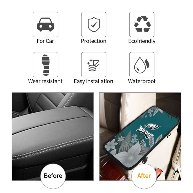 Philadelphia Eagles Car armrest box protective cover car center console armrest pad