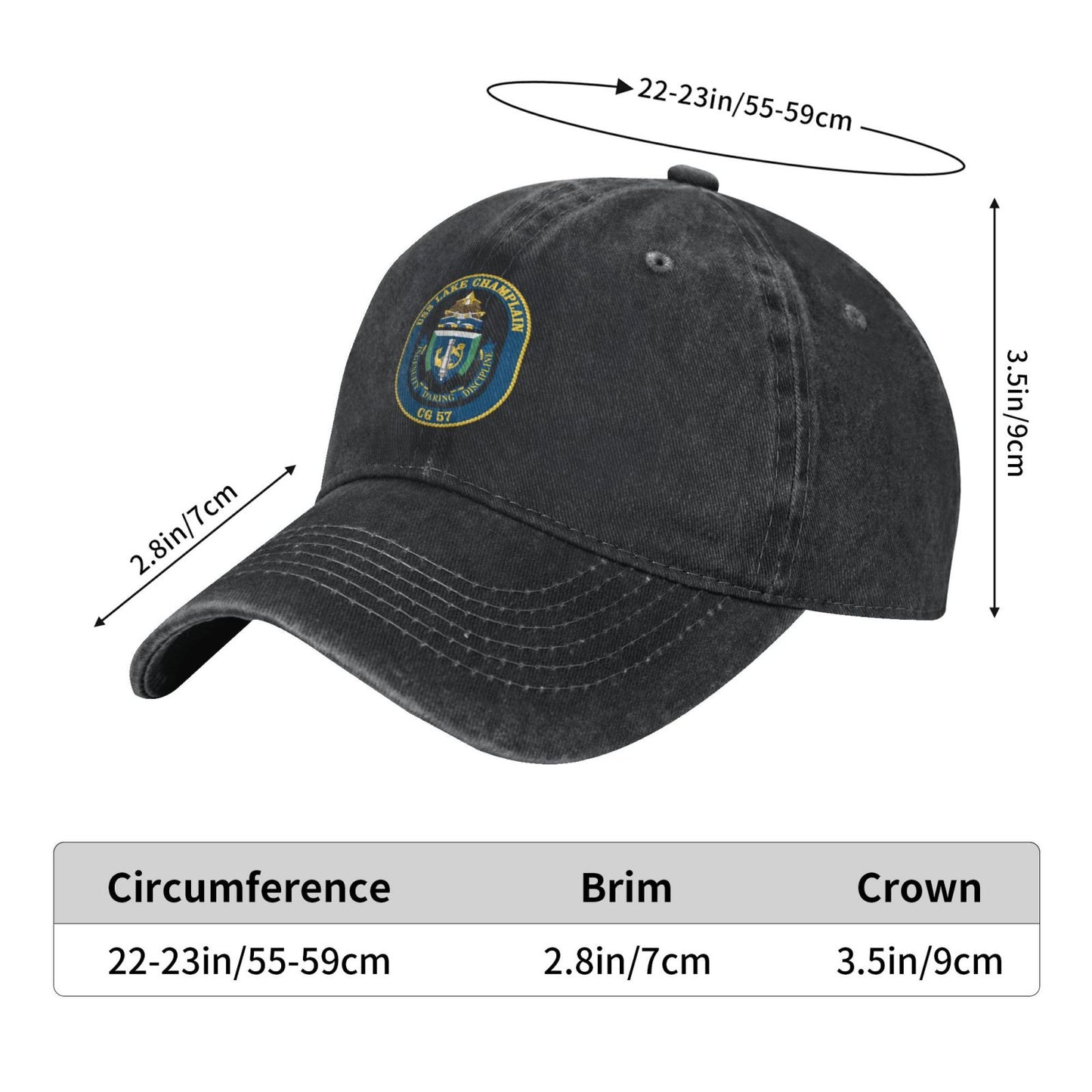 USS Lake Champlain CG 57 Printed unisex baseball cap adjustable cap outdoor sun hats trucker hat
