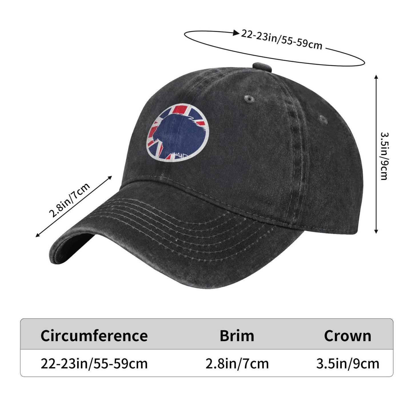 UK Lion British National Animal Flag Printed unisex baseball cap adjustable cap outdoor sun hats trucker hat