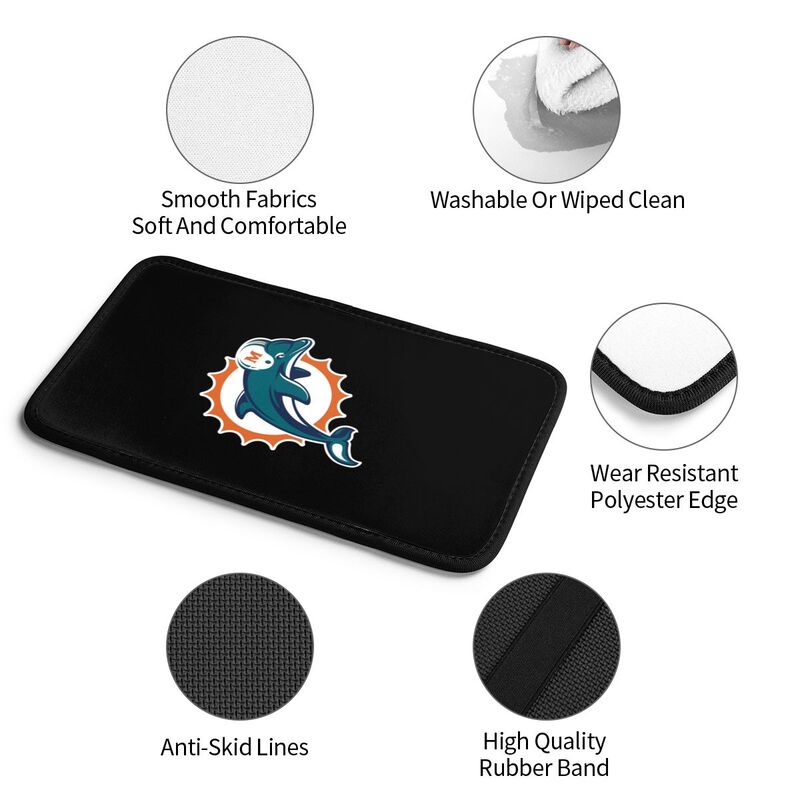 Miami Dolphins Printed car center armrest box pad anti slip pad