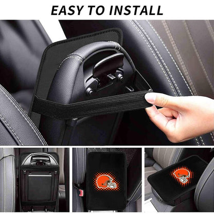 Cleveland Browns Printed car armrest box cushion armrest protective cover
