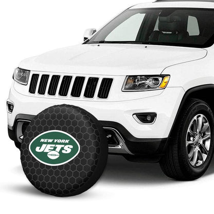 New York Jets Grid printed car tire cover dustproof and waterproof tire cover