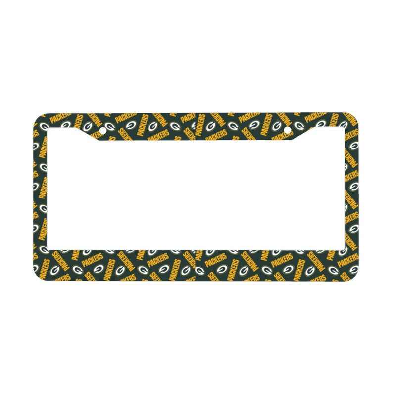 Green Bay Packers Print front rear license plate holder circular hole license plate holder (one pair)