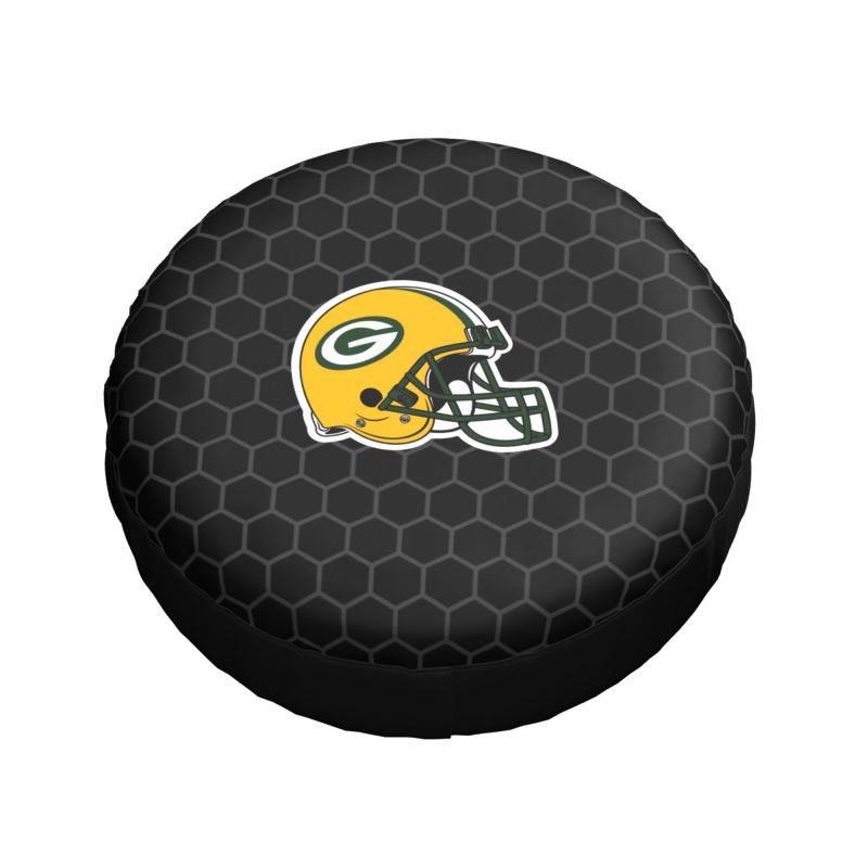 Green Bay Packers Grid printed car tire cover dustproof and waterproof tire cover