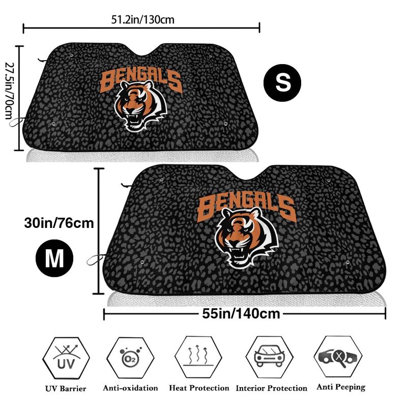 Cincinnati Bengals Printed Car windshield sunshades is suitable front Car windshield sunshades