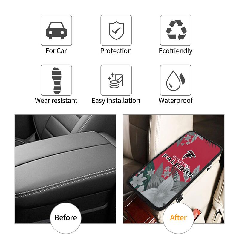 Atlanta Falcons Car armrest box protective cover car center console armrest pad
