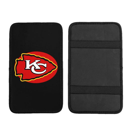 Car armrest box pad Kansas City Chiefs 4 Printed central armrest box cushion protective pad