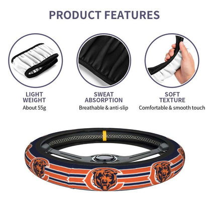 Chicago Bears 2 Printed elastic steering wheel cover anti slip breathable
