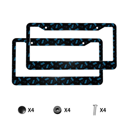 Carolina Panthers Print front rear license plate holder circular hole license plate holder (one pair)