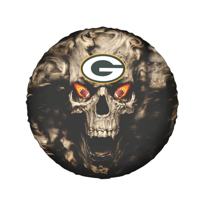 Green Bay Packers print Skull print car tire cover tire dust cover