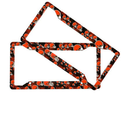 Cleveland Browns Print Car license plate frame four hole license plate holder (one pair)