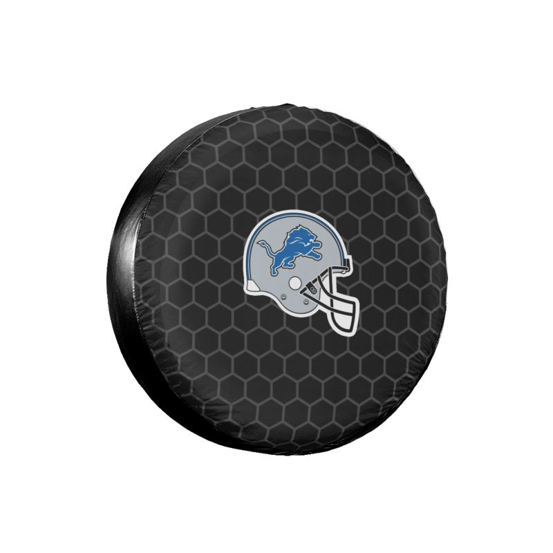 Detroit Lions Grid printed car tire cover dustproof and waterproof tire cover