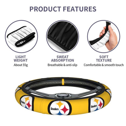 Pittsburgh Steelers 1 Printed breathable elastic steering wheel anti slip cover