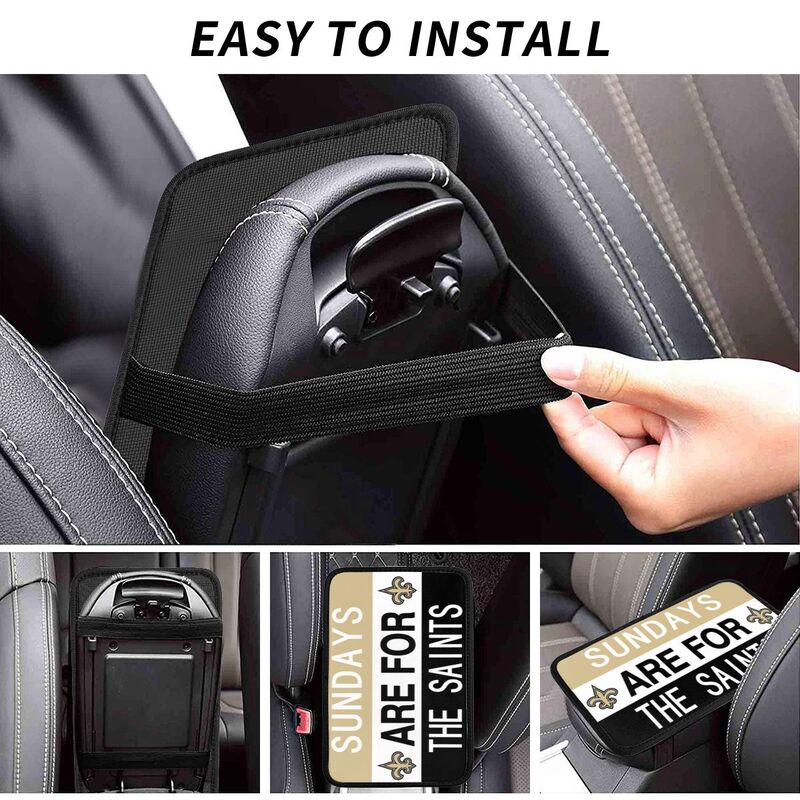 New Orleans Saints Personalized printed car armrest cover Car handrail box cushion