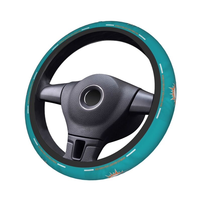 Miami Dolphins 2 Printed breathable elastic steering wheel anti slip cover