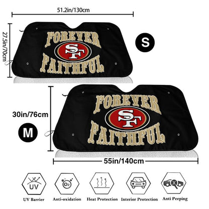 San Francisco 49ers 3 Printed multi size front windshield sunshade car windshield sunshade