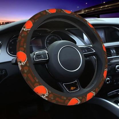 Cleveland Browns Printed elastic steering wheel cover breathable protective cover