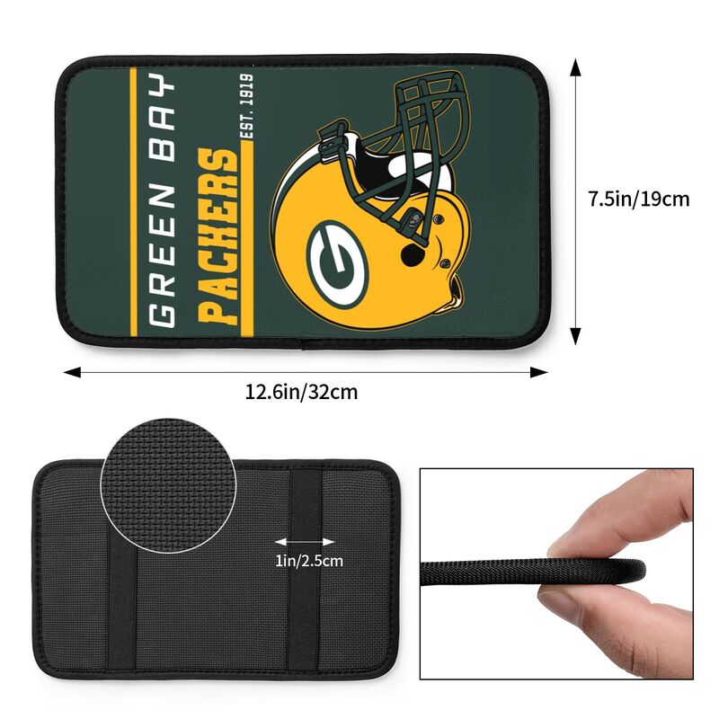 Green Bay Packers Print car armrest box cushion armrest protective cover