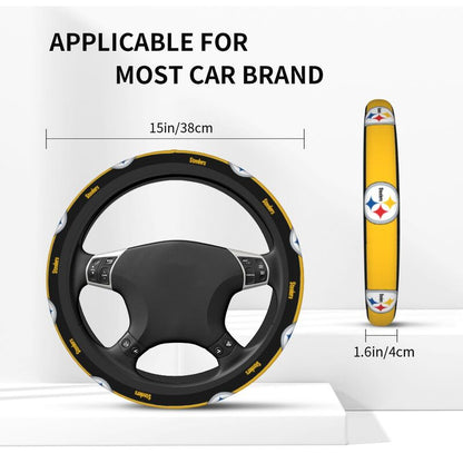 Pittsburgh Steelers 1 Printed breathable anti slip cover elastic steering wheel cover