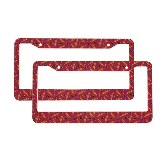 Arizona Cardinals Print front rear license plate holder circular hole license plate holder (one pair)