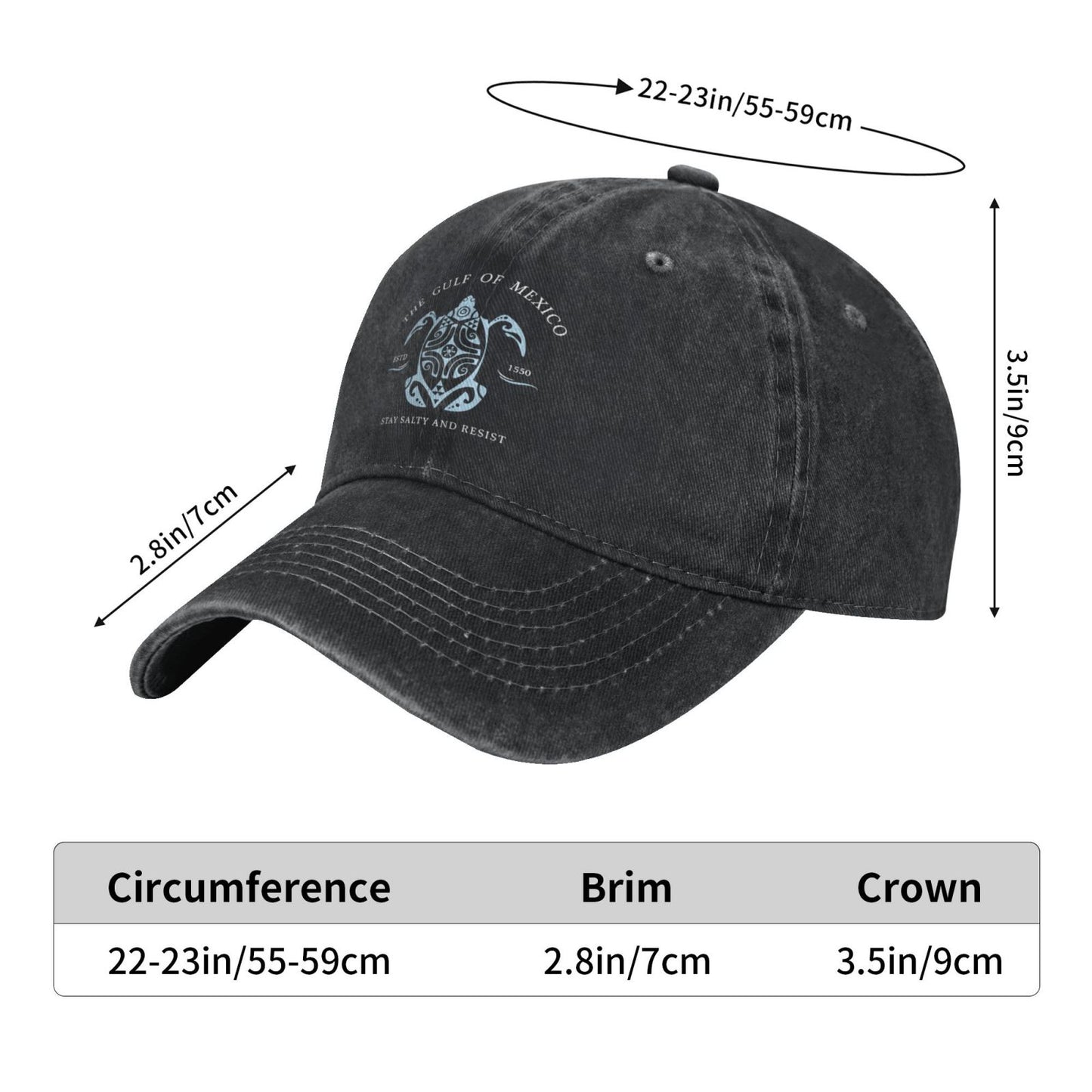 THE GULF MEXICO STAY SALTY AND RESIST Printed unisex baseball cap adjustable cap outdoor trucker hat veterans Gifts
