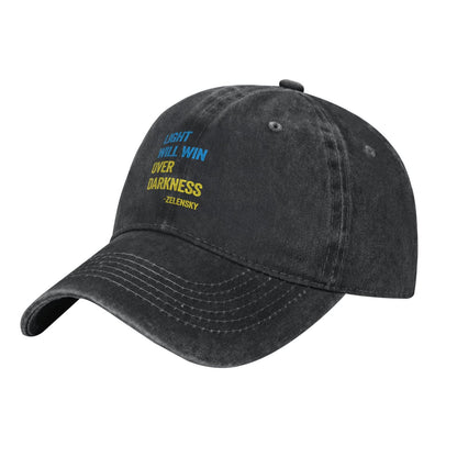 Light Will Win Over Darkness Zelensky Printed unisex baseball cap adjustable cap outdoor sunshade trucker hat
