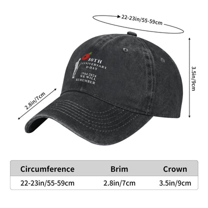 80th Anniversary D-DAY Normandy Military Printed unisex baseball cap adjustable cap outdoor sun hats trucker hat