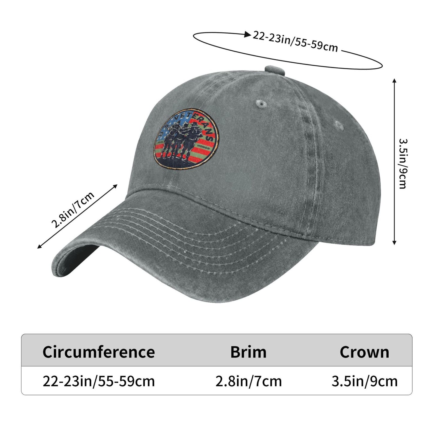 US Military Veterans Printed unisex baseball cap adjustable cap outdoor sun hats trucker hat