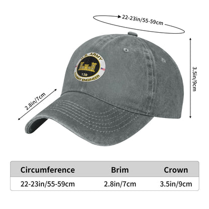 US Army MOS 12B Combat Engineer Printed unisex baseball cap outdoor hats adjustable cap trucker gift hat