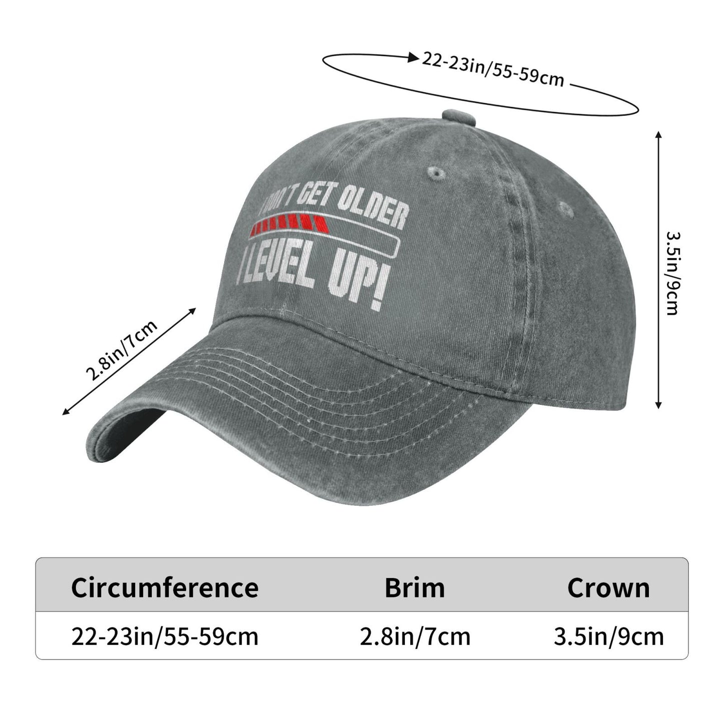I Don't Get Older I Level Up Printed unisex baseball cap adjustable cap outdoor sun hats trucker hat
