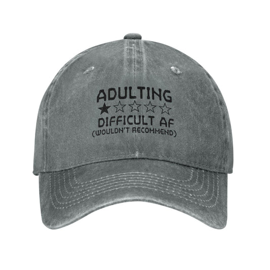 ADULTING DIFFICULT AF (WOULDN'T RECOMMEND) Printing unisex baseball cap adjustable hats Outdoor leisure hat trucker cap