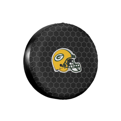 Green Bay Packers Grid printed car tire cover dustproof and waterproof tire cover