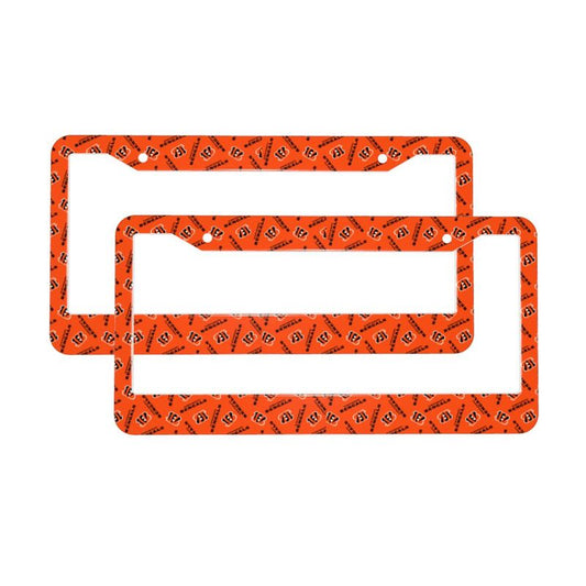 Cincinnati Bengals Print front rear license plate holder circular hole license plate holder (one pair)