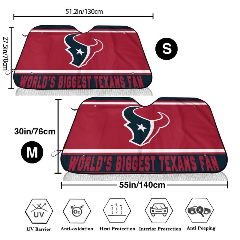 Houston Texans Printing is suitable for car front windshield sunshades Car windshield sunshades