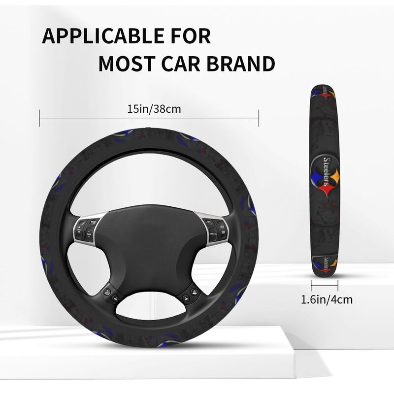 Pittsburgh Steelers 5 Printed breathable anti slip cover elastic steering wheel cover