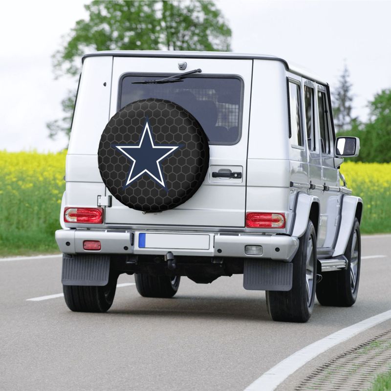 Dallas Cowboys Grid printed car tire cover dustproof and waterproof tire cover