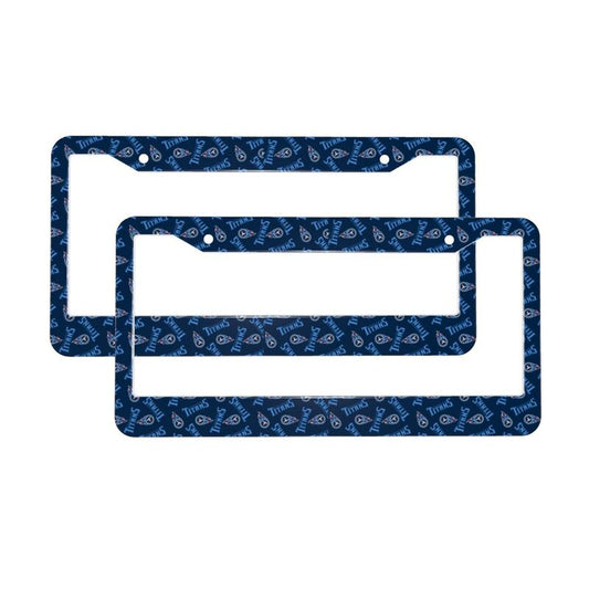 Tennessee Titans Print front rear license plate holder circular hole license plate holder (one pair)