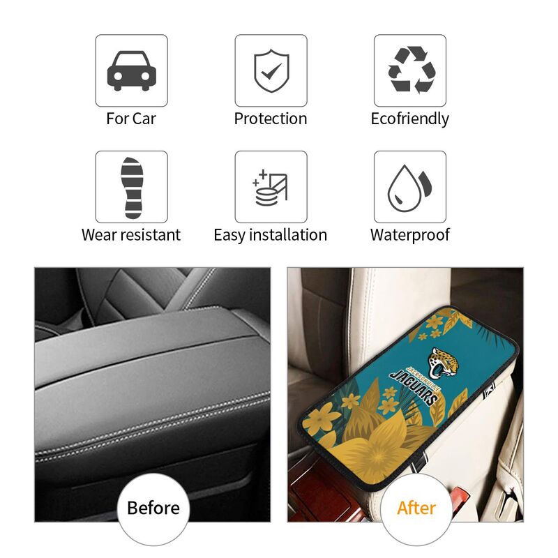 Jacksonville Jaguars Car armrest box protective cover car center console armrest pad