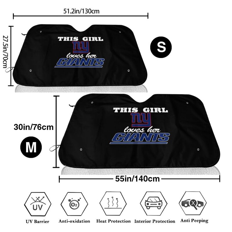 New York Giants Printing multi size car front windshield sunshade car windshield sunshade