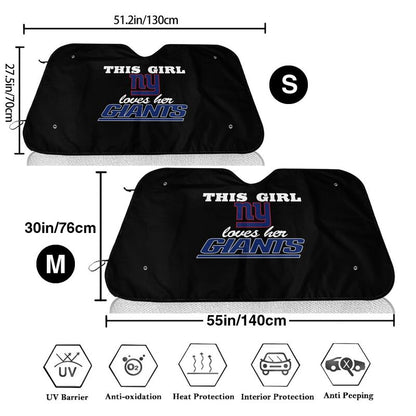 New York Giants Printing multi size car front windshield sunshade car windshield sunshade