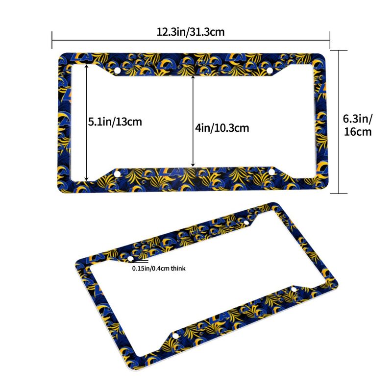 Los Angeles Rams Print Car license plate frame four hole license plate holder (one pair)