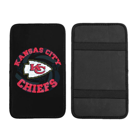 Car armrest box pad Kansas City Chiefs 2 Printed central armrest box pad protective pad