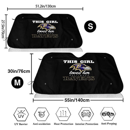 Baltimore Ravens Printing multi size car front windshield sunshade car windshield sunshade