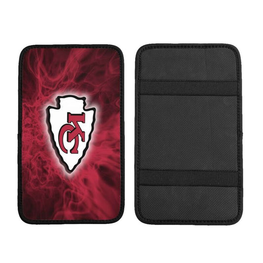 Car armrest box pad Kansas City Chiefs 5 Printed central armrest box cushion protective pad