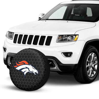 Denver Broncos Grid printed car tire cover dustproof and waterproof tire cover