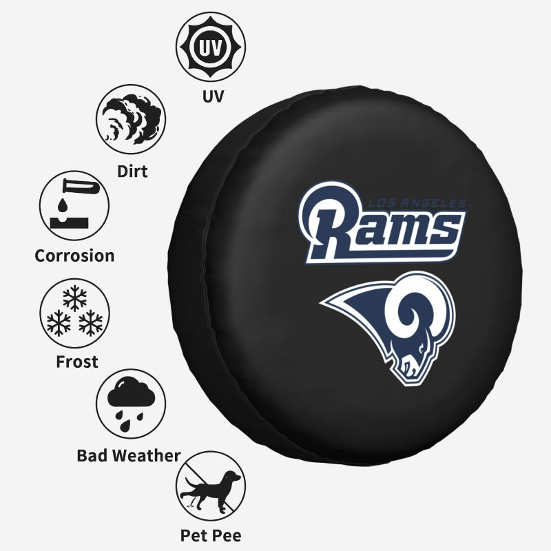 Los Angeles Rams 2 Car tire protective cover waterproof and dustproof tire cover