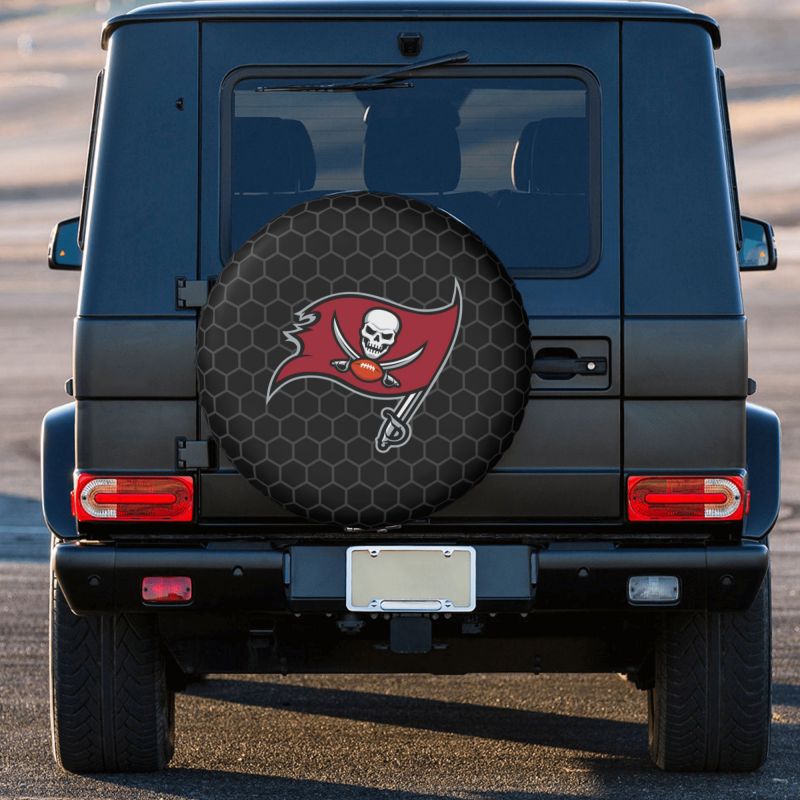 Tampa Bay Buccaneers Grid printed car tire cover dustproof and waterproof tire cover