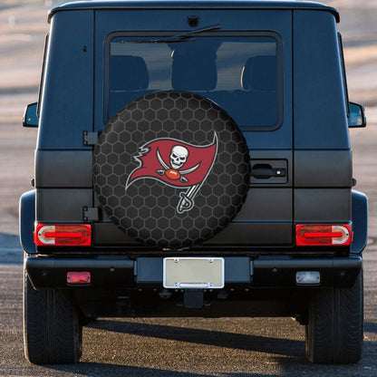 Tampa Bay Buccaneers Grid printed car tire cover dustproof and waterproof tire cover