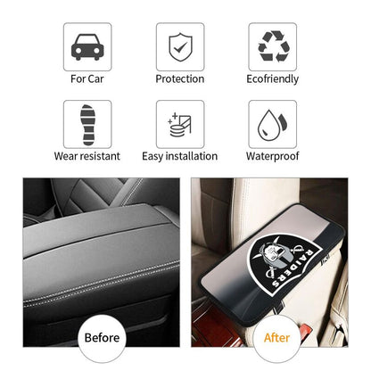 Car armrest box pad Las Vegas Raiders7 Printed central armrest box pad anti slip pad