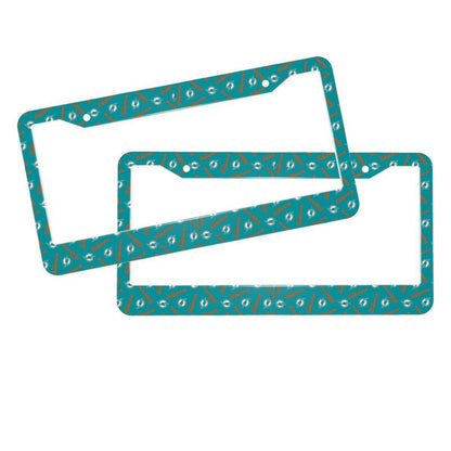 Miami Dolphins Print front rear license plate holder circular hole license plate holder (one pair)